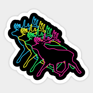 Deer 80s Neon Sticker